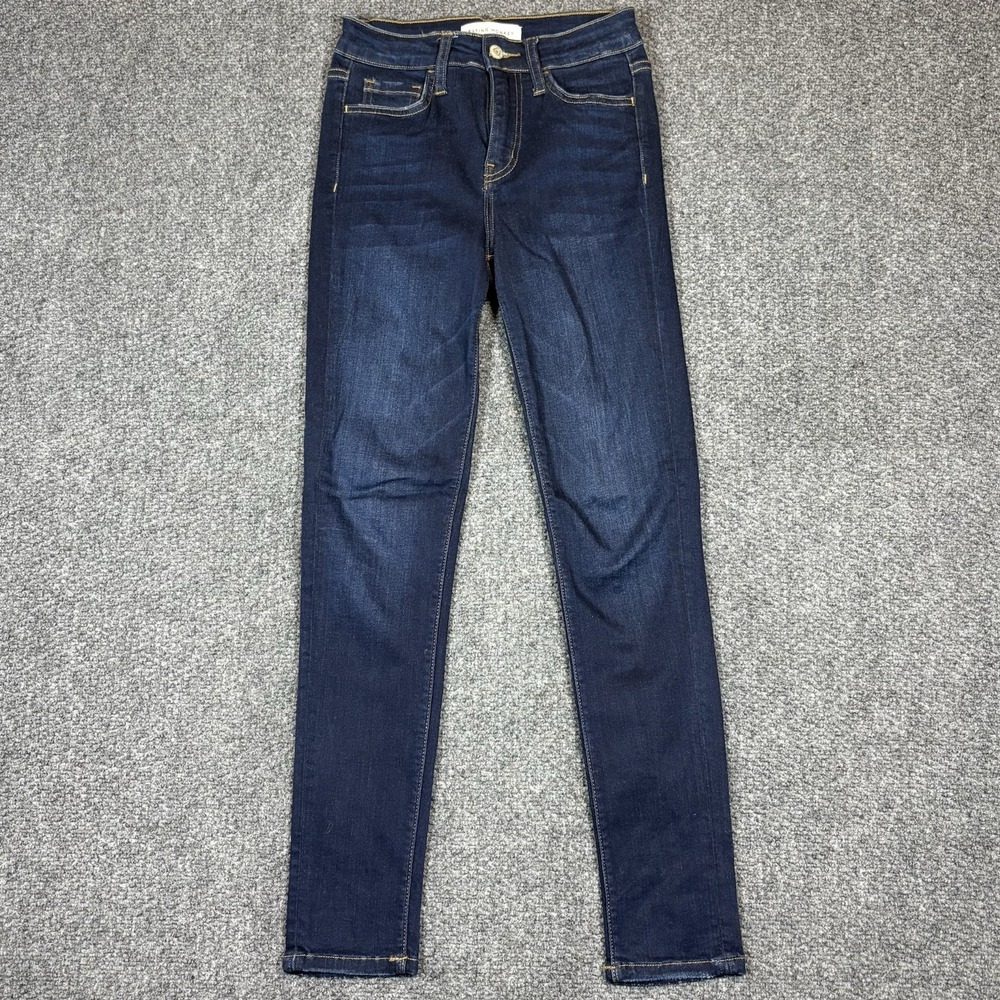 Flying Monkey Jeans Womens‎ 24 Blue Dark Wash Skinny Mid Rise Stretch Denim